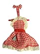8" Gingerbread Kisses Gingham Apron with Tree Charm Christmas Ornament