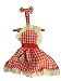 8" Gingerbread Kisses Gingham Apron with Tree Charm Christmas Ornament
