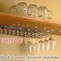 Paderno World Cuisine Chromed Steel Glass Rack, Ceiling Mounted