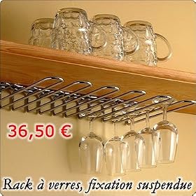 Paderno World Cuisine Chromed Steel Glass Rack, Ceiling Mounted