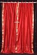 Indo Fire Brick Tie Top Sari Sheer Curtain (43 in. x 84 in.)
