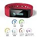 iWOWN Smart Bracelet i5plus IP65 Water Resistant Fitness Trackers with OLED Touch Screen, Bluetooth 4.0 Pedometer, Wristband, Sleep Monitor, Call/MSM Reminder for Android/ iOS Smartphone Red