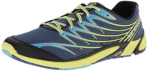 Merrell Men's Bare Access 4 Trail Running Shoe, Tahoe Blue/Sunny Yellow, 7.5 M US