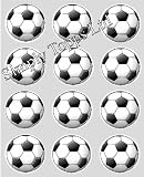 12 Football rice paper cup cake toppers 40mm decoration By Simply Topps