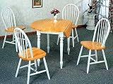 5 Piece Butcher Block Drop-Leaf Table & Chairs by Furniture On The Web