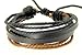 Neptune Giftware Black Leather Double Strap Men's Bracelet