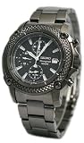 Seiko Chronograph Steel Black Mens Watch SNA779