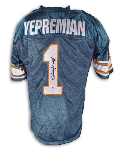 Garo Yepremian Autographed Miami Dolphins Blue Throwback Jersey