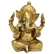 Seated Brass Ganesh Statue