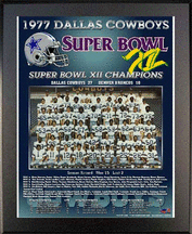 Buy 1977 Dallas Cowboys Super Bowl XII Champions 11 x 13 Plaque from Healy Pro by Healy Pro