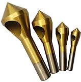 UNHO バリ取り 面取りカッター 穴開タイプ 4本セット 2-5mm 5-10mm 10-15mm 15-20mm チタンコーティング 非鉄金属用面取り