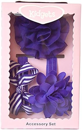 With an orchid 3pcs Lovely Cute Baby Girl Headband Hairband Baby's Gift Darkorchid Series