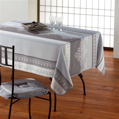Nappe Manosque gris rectangle 150x240cm