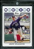 2008 Topps # 511 Jeff Francis - Colorado Rockies - MLB Baseball Trading Card in a Protective Screw Down Display Case