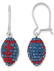 Sterling Silver Swarovski Elements Oxford Spirit Football Earrings