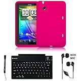 Pink Cover Protective Slim Durable Silicon Skin Case for HTC Flyer 3G WiFi  ....