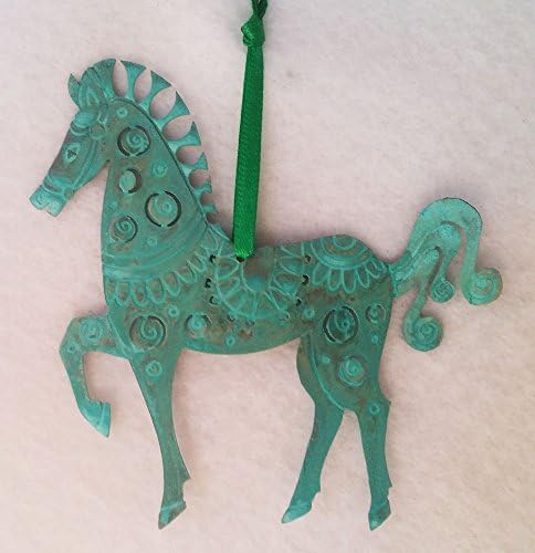 Carousel Horse Original Brass Ornament with Patina Finish