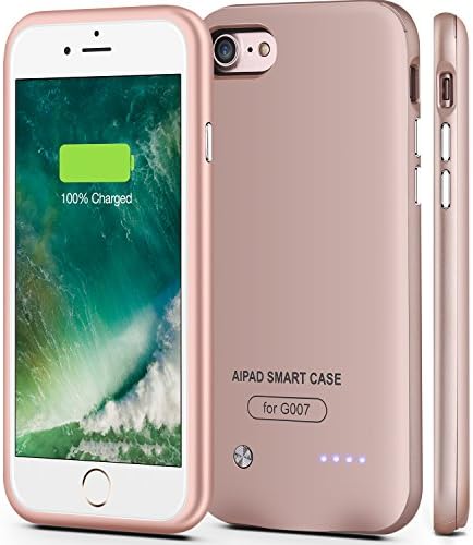 IPhone 7 Battery Case ,Ultrathin iPhone 7 External Protective Battery Case (4.7 inch)3000mAh Extended Battery Case Back Up Power Bank for iPhone 7 Back Up , Lightning Charging Port (Rose Gloden)