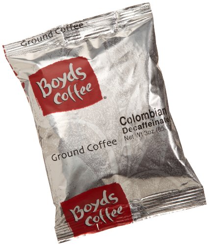 Boyds Coffee Colombian Decaffeinated Ground Medium, Light Roast Coffee, 3-Ounce Portion Packs (Pack of 40)