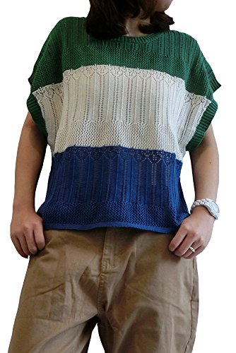 (Goldjapan)ゴールドジャパン 大きいサイズ レディース ノースリカラー ブロック ニット ドルマン ドルマンスリーブ チュニック 半袖 半そで 七分袖 7分袖 ゆったり 着痩せ 体型カバー l1-43930