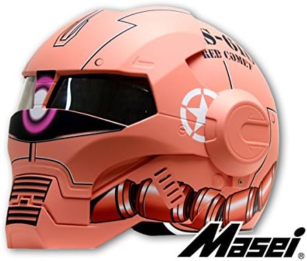 LC Prime® Masei 610 Atomic Man Modular Flip Up Motorcycle Approved Clear Visor Cool Helmet plastic red 1