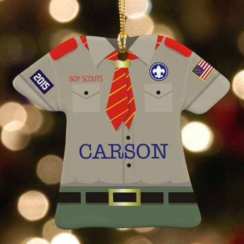 Personalized Ceramic Boy Scout Ornament