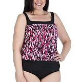 Women's Plus-Size Merona® Black/Blue X-Back Tankini Swim Top