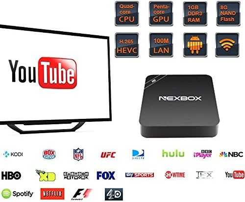 RINE COOOO NEXBOX N9 Android TV BOX, Rockchip RK3229 Quad-core 4K*2K H.265 Android Player with KODI Pre-installed, Free Film Movies 3D Video and TV Channels Cartoons with Wifi