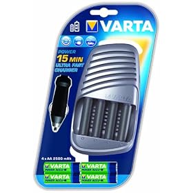 Varta - 57075201441 - Chargeur Ultra Fast 15 Mn 4 Plots + 4 ACCUSAA + Cordon