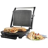 VonShef 4 Slice Sandwich Press and Grill, Stainless steel