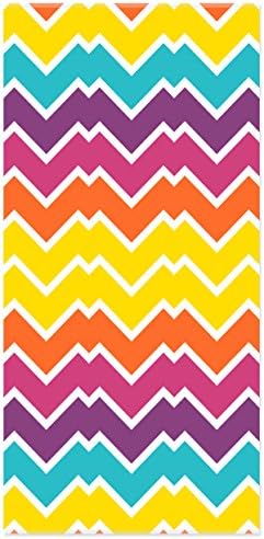 Aqua Pop Collection Geo Printed Cotton Fiber Reactive Beach Towel, Zig Zags