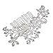 Leegoal Bridal Wedding Jewelry Crystal Rhinestone Pearl Flowers Hair Comb Pin Silver