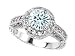 2.10 cts 925 Sterling Silver 14K White Gold Plated Genuine Round Aquamarine Engagement Ring