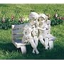 Kids And A Dog On A Bench Sharing Ice Cream Statue