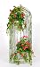 House of Silk Flowers Distressed Green/White Window Planter with Artificial Mini Pink Roses