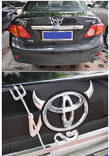 Funny Silver Logo 3d Devil Style Demon Sticker Decal Car Badge Emblem Paper Hot