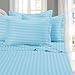 Elegant Comfort 1500 Premier Hotel Quality Stripe 4 Piece Wrinkle Resistant Luxurious Sheet Set, Queen, Aqua