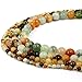 RUBYCA Natural Multi Color Jade Gemstone Round Loose Beads for DIY Jewelry Making 1 Strand - 10mm
