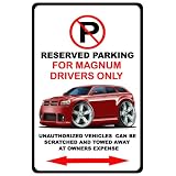 Dodge Magnum Muscle Car-toon No Parking Sign