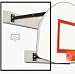 Three-Point Wall Mount Series with 9-12' Foot Extension for Fan-Shaped Board and Adjust-a-Goal