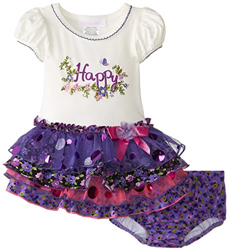 Bonnie Baby Girls' Happy Tier Appliqued Dress