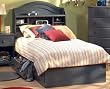 Summer Breeze Twin Size Bed with Bookcase Headboard in Blueberry Finish By SouthShore Furniture