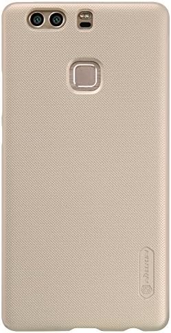 Huawei Ascend P9 Plus Case,【nibaijing】High Quality Frosted Shield Hard Case Back Cover With Screen Protector - Retail Package,Golden