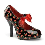Produkt-Bild: CUTIEPIE-07, Mary Jane Plateau Lack-Open Toes schwarz weiss gepunktet
