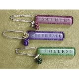 4.5 Wine Theme Green Grapes CHEERS! Bottle Tag Christmas Ornament #908334 by Midwest