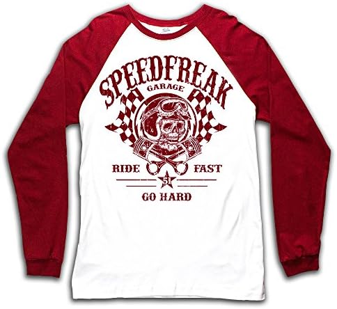 SpeedFreak Men's Boxcar Racer Raglan Tee Red Medium