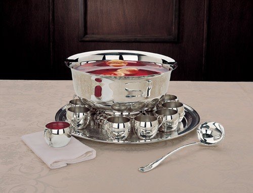 Reed  &  Barton Paul Revere 15-Piece Punch Set with 12 Cups, 5-Ounce Capacity, 3-Gallon Bowl, 20-Inch Tray and Ladle