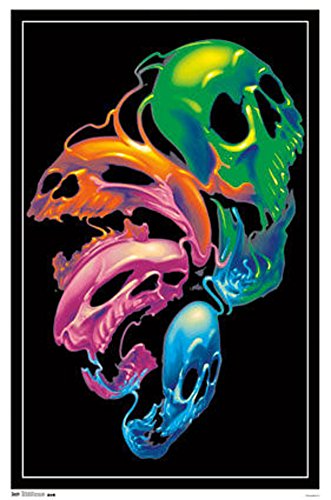 Liquid Skulls Fantasy Blacklight Poster 22 x 34in