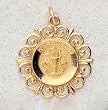 14 kt Gold Religious Medal - "Holy Communion" - In a Premium Black Box