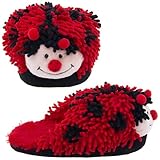 Ladybug Fuzzy Animal Slippers for Women